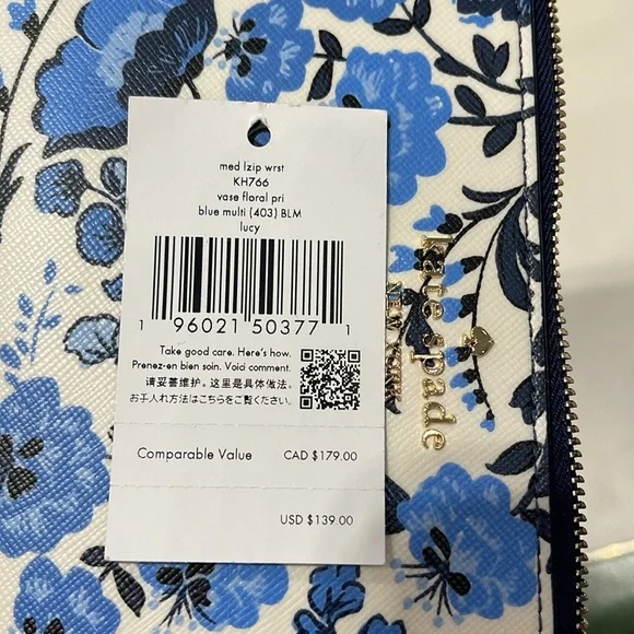 Kate Spade Lucy Vase Floral Medium L Zip Wristlet
Blue Multicolor / vase floral - Picture 5 of 16